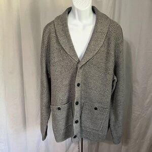 Duluth Trading Co. Men's gray knit heavy Cardigan Shawl Sweater XL EUC